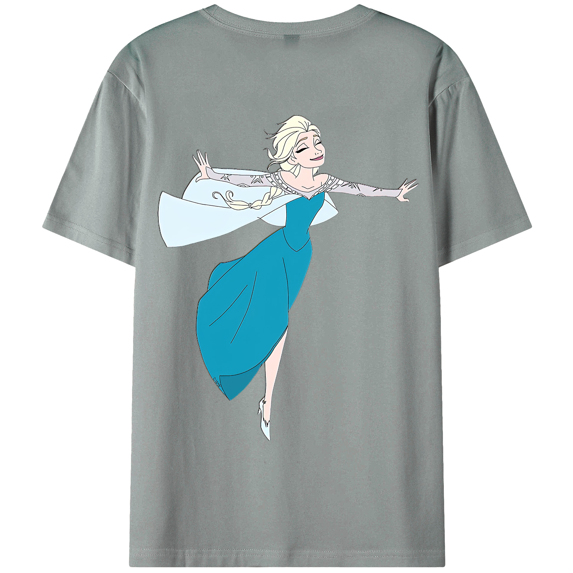（画像用） アナと雪の女王 アンナ エルサ Frozen Anna Elsa 綿100％ メンズ半袖Tシャツ（バックプリント） 通気性